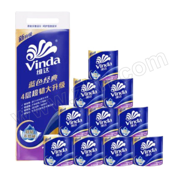 VINDA/维达 蓝色经典卷筒卫生纸 V4068-A 四层 160g每卷 1提