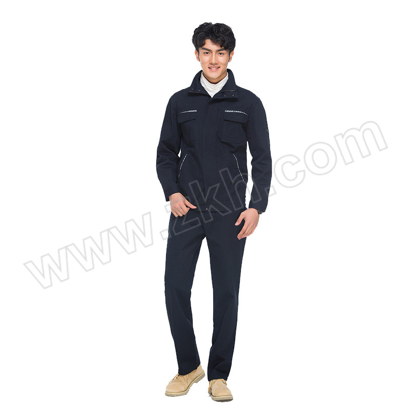HONGANTU/宏安途 全棉工作服套装 CM-CQ10 190码 藏蓝色 含上衣×1+裤子×1 1套