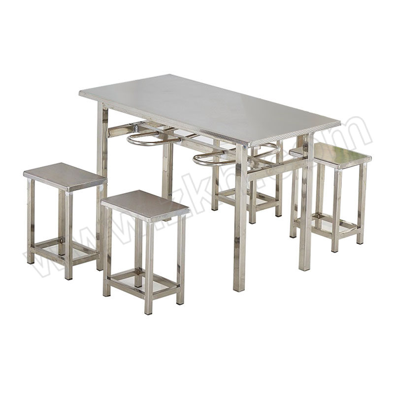 FANJIA/繁佳 工厂不锈钢食堂餐桌椅 LWL-1桌4凳 尺寸1200×600×750mm 1套