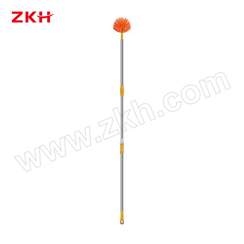 ZKH/震坤行 加长米球形天花扫 扫头+1.6m伸缩杆+87cm拼接杆 橙色/红色/古铜色 颜色随机 1套
