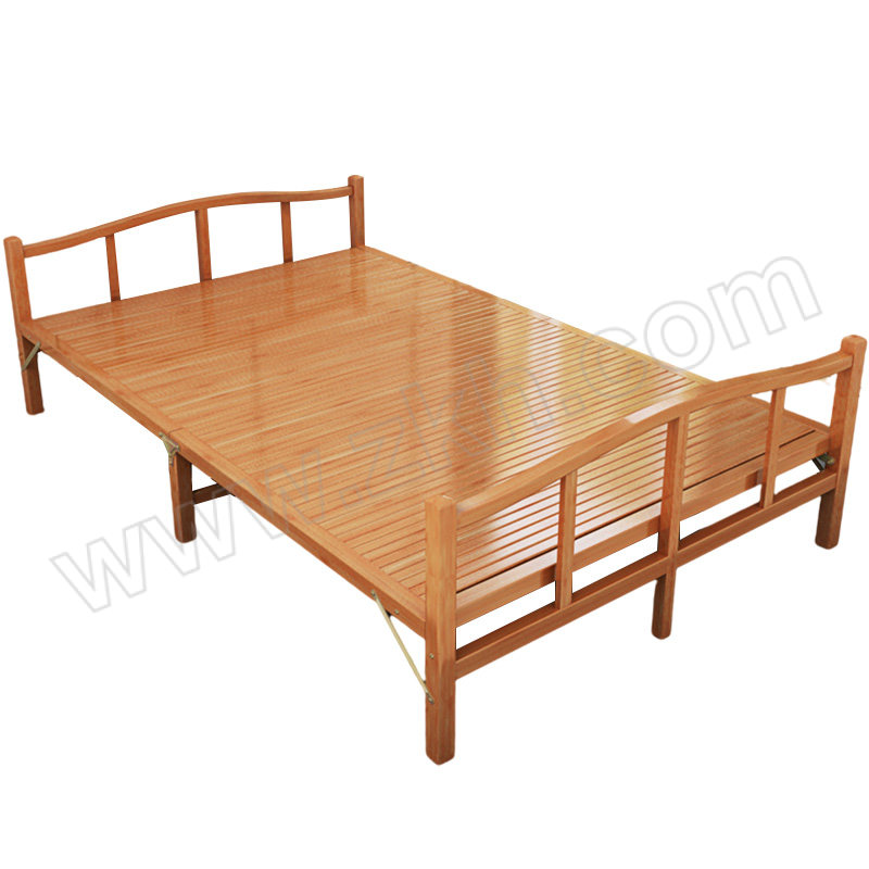 LUOGANG/洛港 单双人简易折叠竹床 宽150x197长cm(加厚棕色窄板) 1张