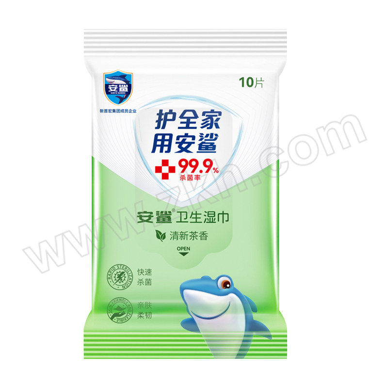 ANSHA/安鲨 季铵盐卫生湿巾 10抽 清洗茶香 1包