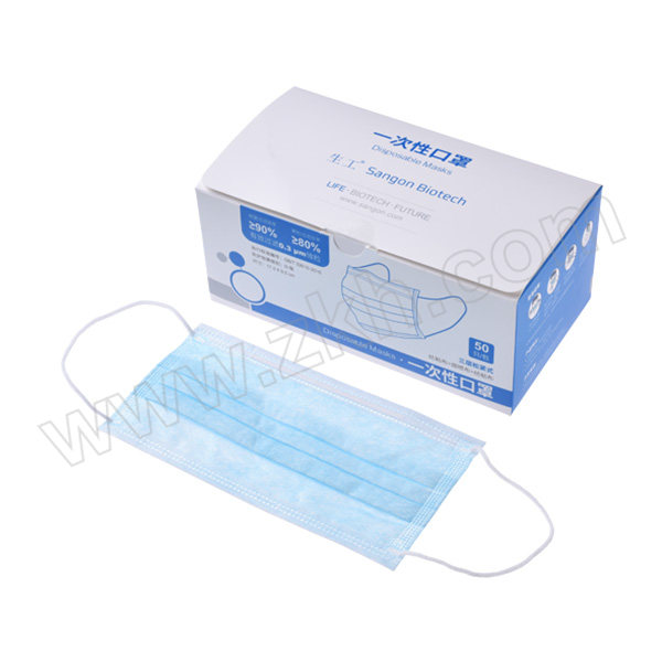 SANGON BIOTECH/生工 一次性口罩 F516035-0001 外层蓝色 1包