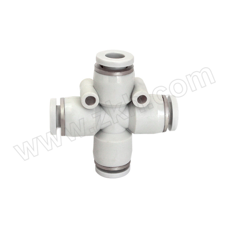 QIANHUAZHIKE/谦华智科 白色十字型四通气动等径快插接头 PZA-10 快插10mm 1个