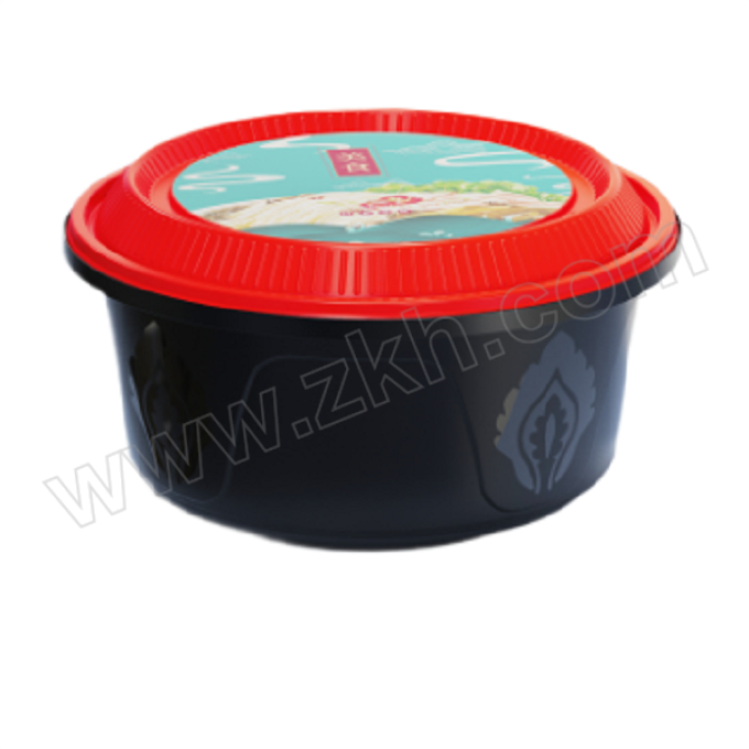 SHANHEMEI/山盒美 定制款一次性餐盒 1.5L 黑色底+红色盖 1箱