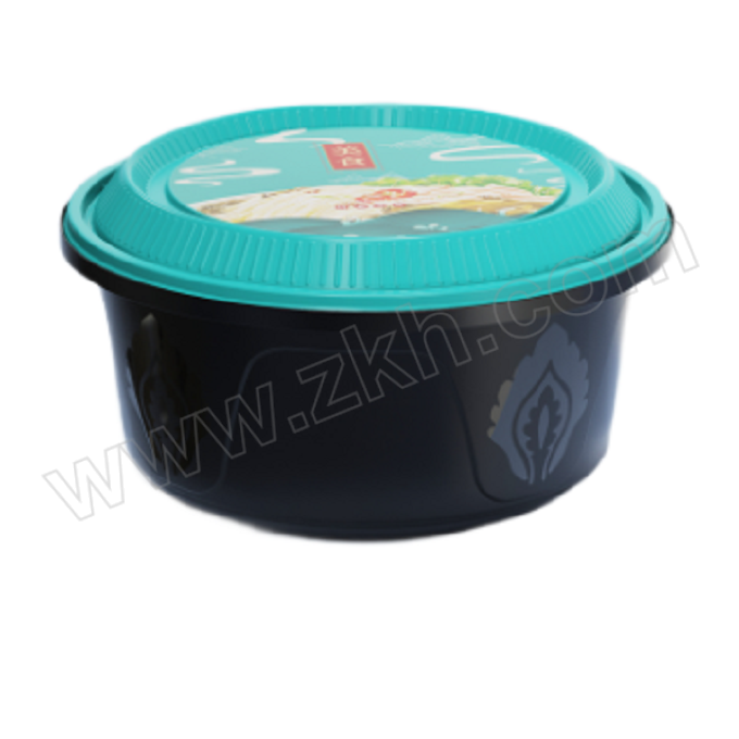 SHANHEMEI/山盒美 定制款一次性餐盒 1.78L 黑色底+青色盖 1箱