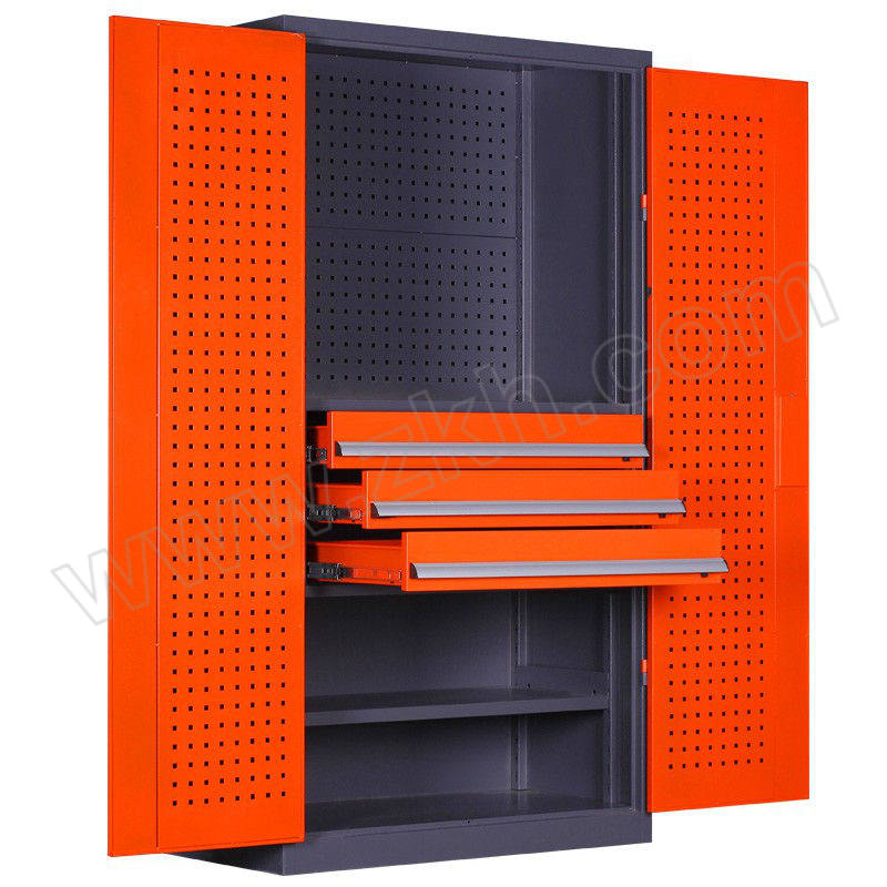 RM 灰套橘色对开门三抽工具柜带挂板 GJG-21 尺寸1000×500×1800mm 承载100kg 1台