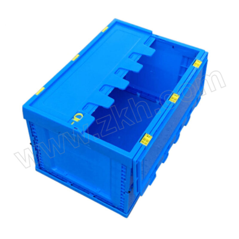 HYSTIC/海斯迪克 系列折叠式塑料周转箱(有盖) 600×400×340mm 蓝色 1个