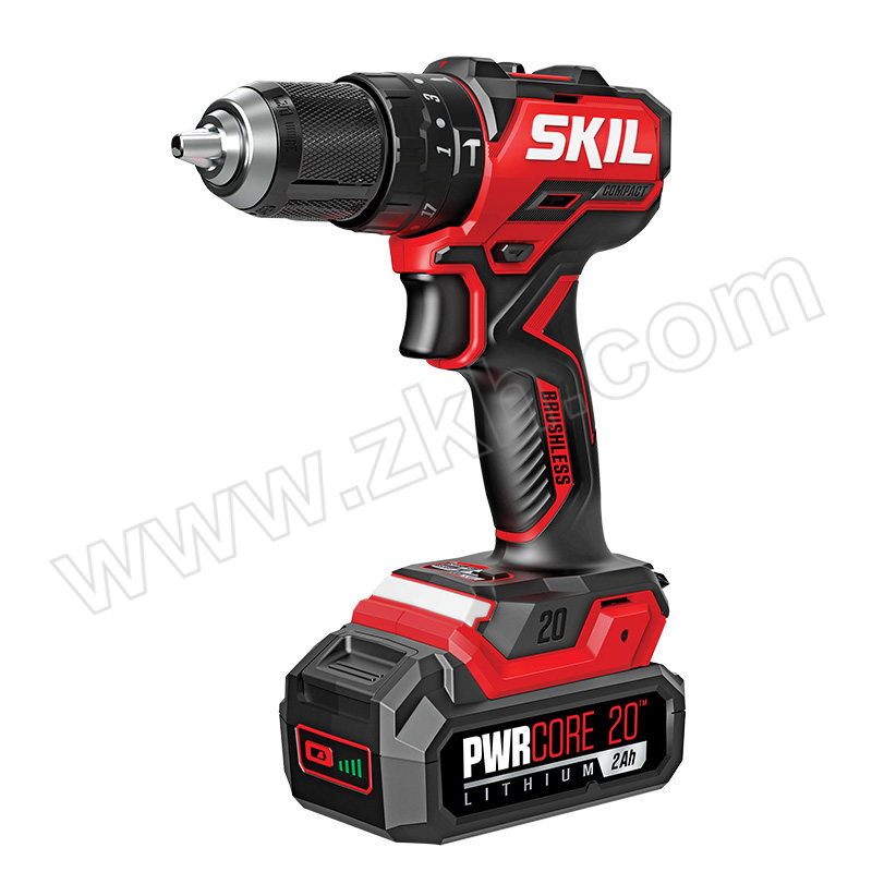 ZKH/震坤行 锂电充电式电钻 6294 联名品牌SKIL 双电20V/2.0Ah 无刷 最大夹头φ13mm 50N·m大扭矩  LED射灯 1把