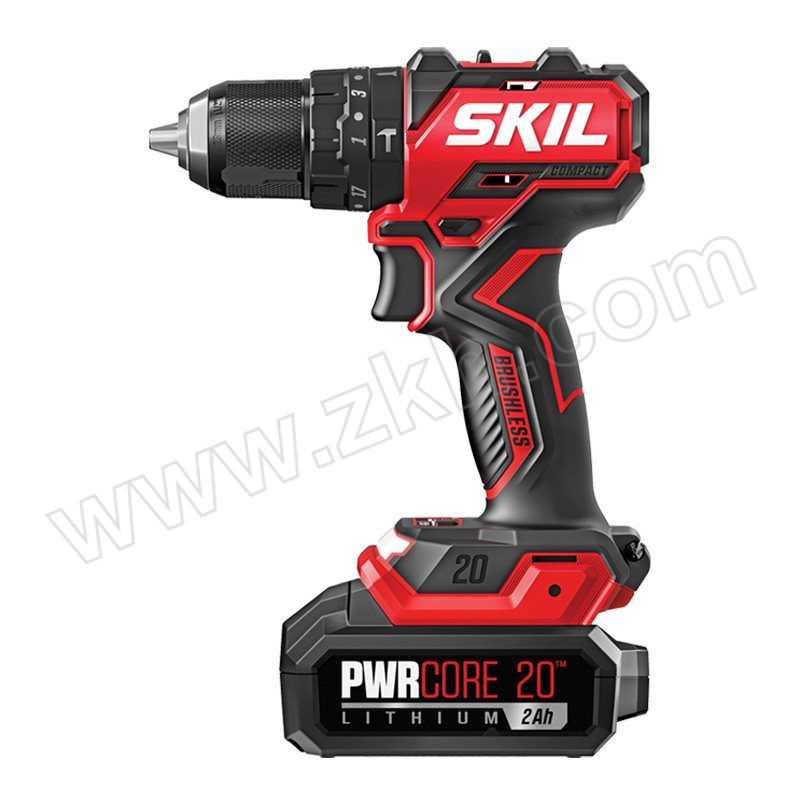 ZKH/震坤行 锂电充电式电钻 6294 联名品牌SKIL 双电20V/2.0Ah 无刷 最大夹头φ13mm 50N·m大扭矩  LED射灯 1把