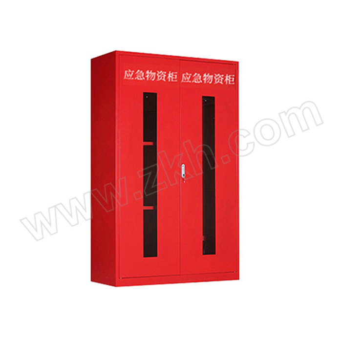 SHUANGXIN/双信 双门钢化玻璃应急物资储存柜 XX-WZG-06 1200×500×1920mm 红色 厚0.6mm 1台