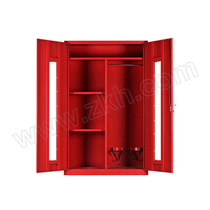 SHUANGXIN/双信 双门钢化玻璃应急物资储存柜 XX-WZG-06 1200×500×1920mm 红色 厚0.6mm 1台