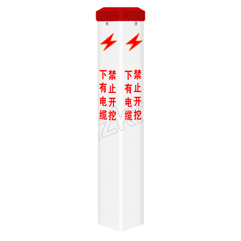 SYD/晟宇达 PVC电力电缆警示桩 SYD-077 100×100×1000mm 壁厚2.8mm 红白色 1个