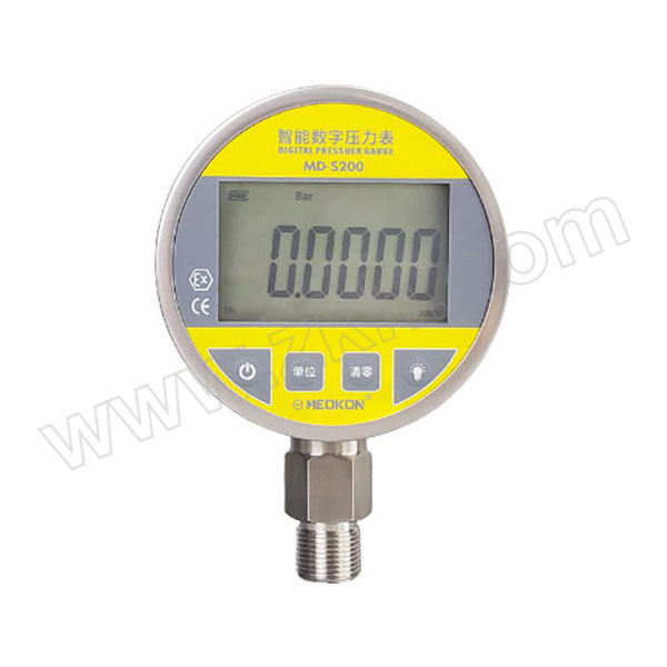 MEOKON/铭控 数字压力表 MD-S200 φ100mm/0~10MPa/NPT1/4/3节5号电池供电/精度0.4%FS/无输出 1只