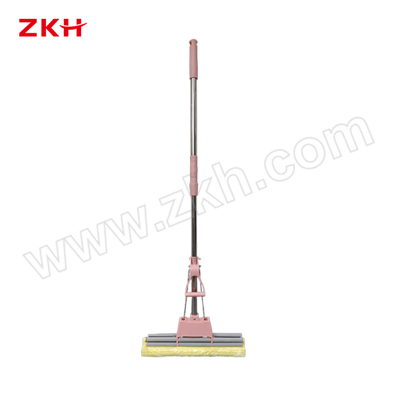 ZKH/震坤行 胶棉拖把 ZHT1260 拖把头38cm 杆长120cm 粉色/绿色随机 1把