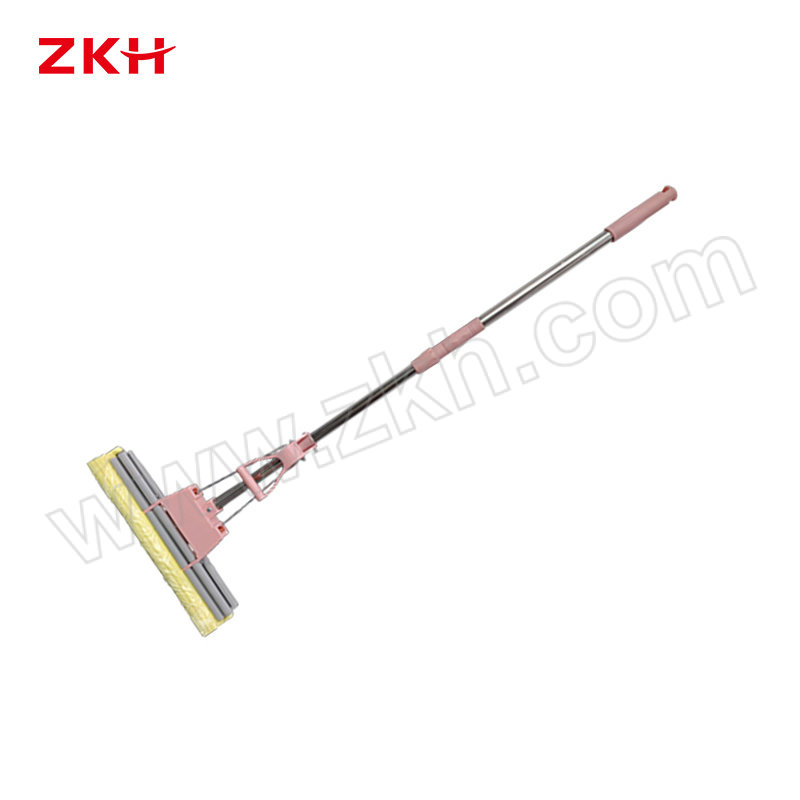 ZKH/震坤行 胶棉拖把 ZHT1260 拖把头38cm 杆长120cm 粉色/绿色随机 1把