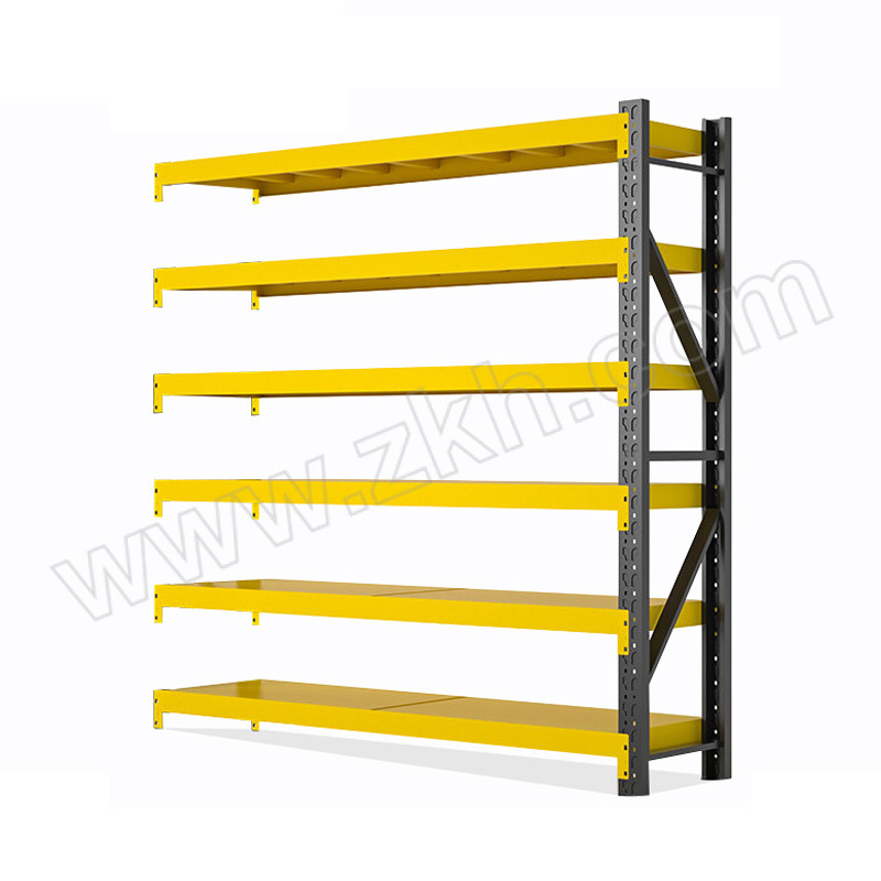 KUIRONG/魁荣 黄黑色中重型六层货架副架 JPHD-HJD025 尺寸1000×400×2000mm 层载300kg 1组