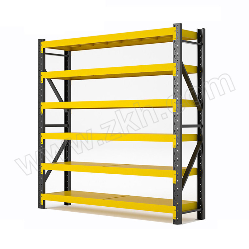 KUIRONG/魁荣 黄黑色中重型六层货架 JPHD-HJD48 尺寸2000×600×2000mm 层载300kg 1组