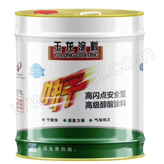 YULONG/玉龙 快干醇酸调和漆 CL-106 黑色 15kg 1桶