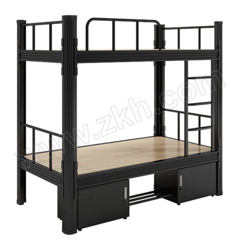 RM 钢制双层床带床垫带床下柜 XCCH-45 尺寸2000×900×1800mm 黑色 1张