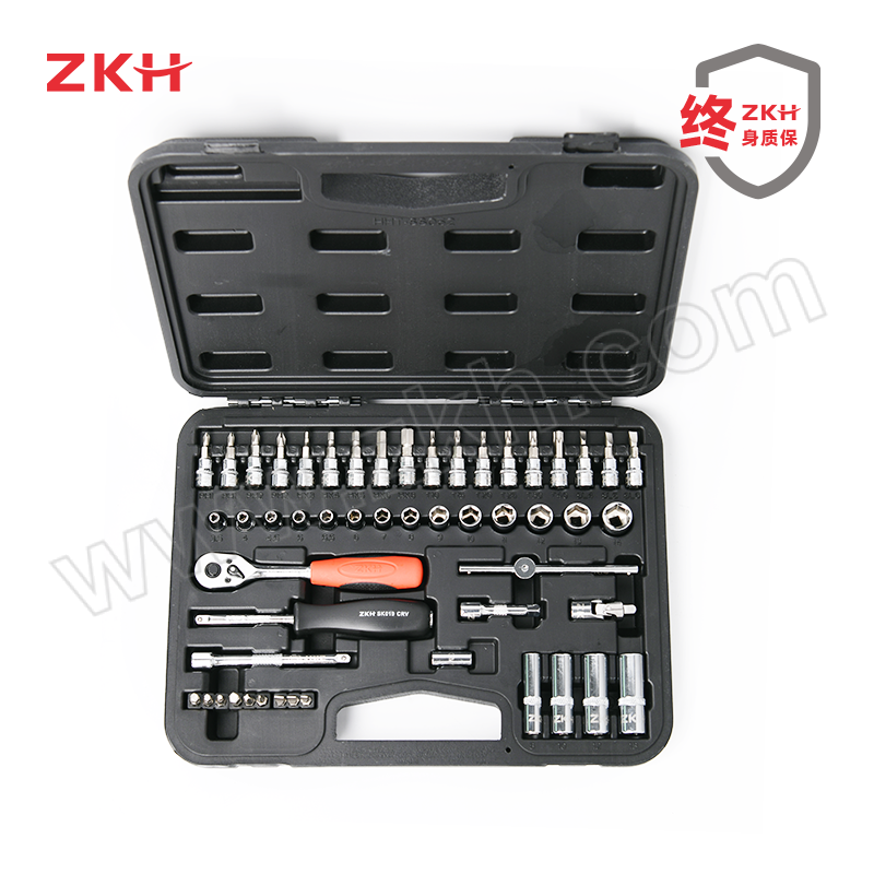 ZKH/震坤行 52件 6.3mm系列公制套筒组套 HHT-SS052 塑盒包装 1套