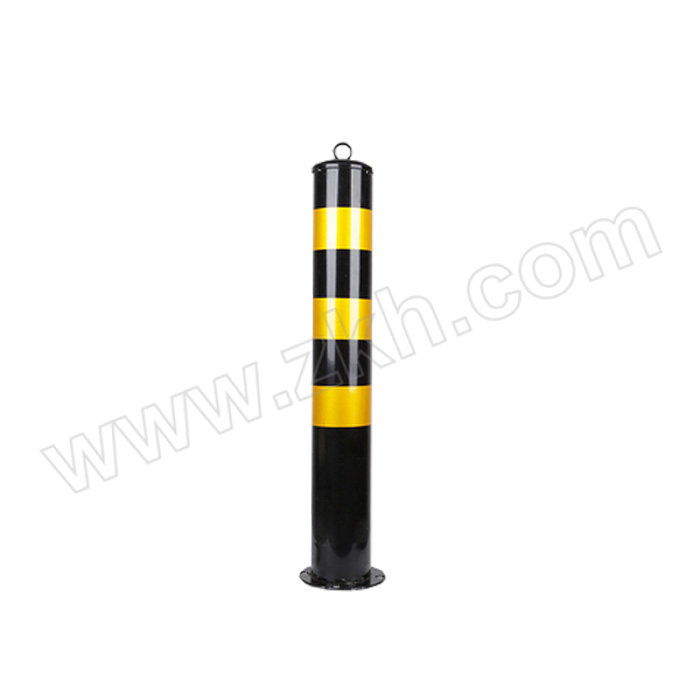 YUETONG/月桐 钢管警示柱 YT-JSZ φ114mm 高度800mm 底座φ160mm 黑黄色 加厚固定款 1个