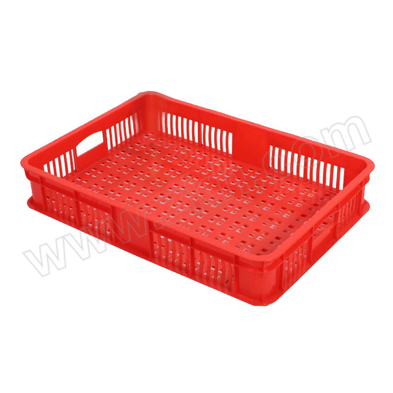 WTJG/蔚图京冠 塑料周转筐 WA049 外尺寸610×410×105mm 内尺寸575×390×105mm 红色 1个