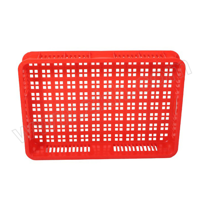 WTJG/蔚图京冠 塑料周转筐 WA049 外尺寸610×410×105mm 内尺寸575×390×105mm 红色 1个