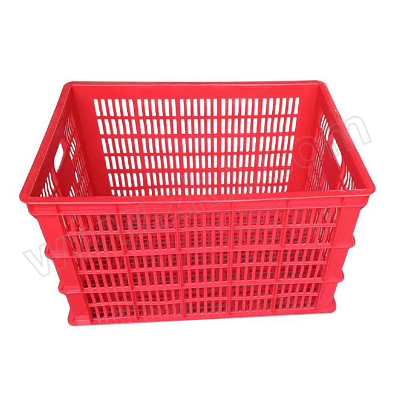 WTJG/蔚图京冠 塑料周转筐 WA053 外尺寸675×478×400mm 内尺寸640×440×390mm 红色 1个