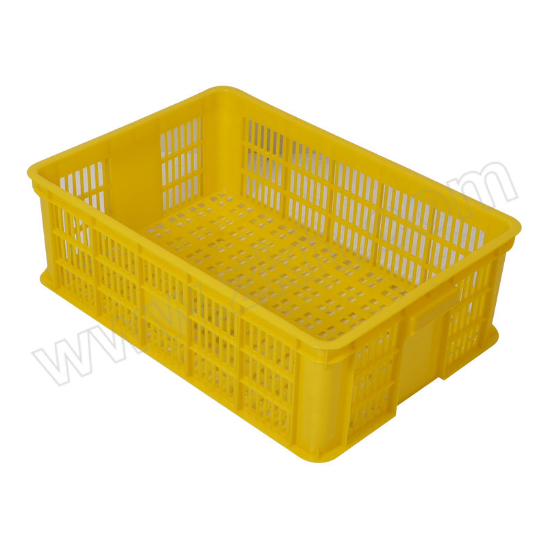 WTJG/蔚图京冠 塑料周转筐 WA063 外尺寸613×425×200mm 内尺寸580×390×190mm 黄色 1个