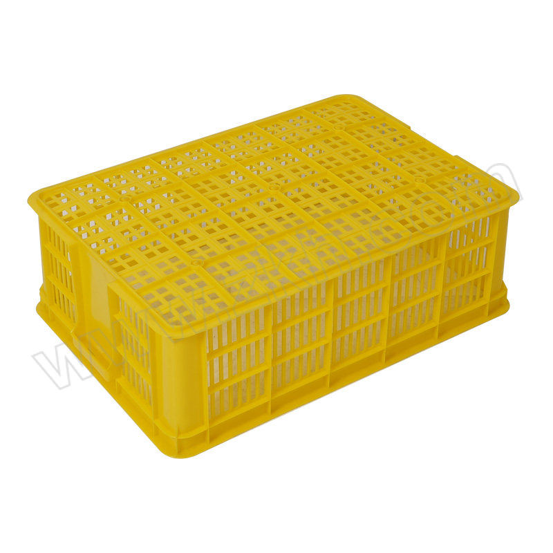 WTJG/蔚图京冠 塑料周转筐 WA063 外尺寸613×425×200mm 内尺寸580×390×190mm 黄色 1个
