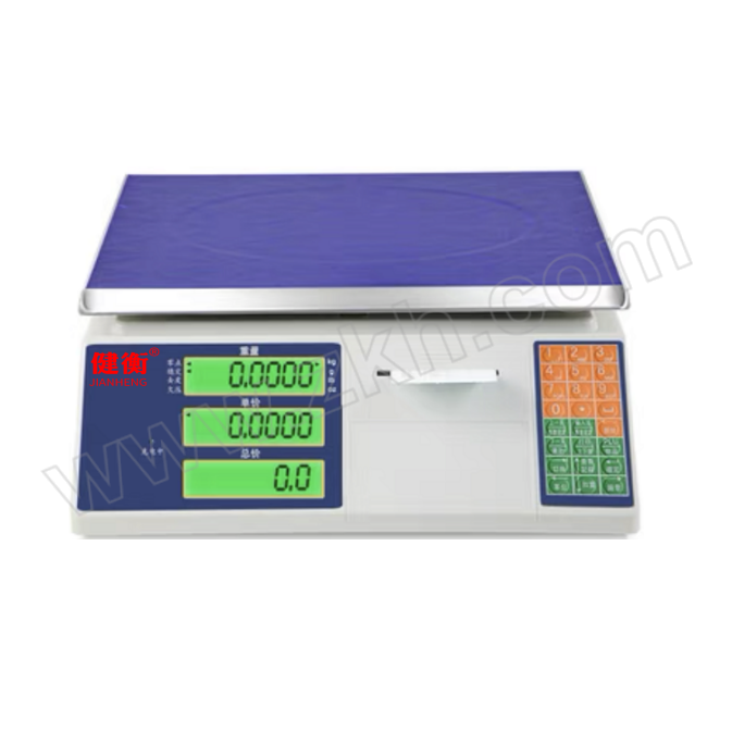 JIANHENG/健衡 高精度计重计数计价带打印一体机电子台称 JH-PS-L-30kg-10g计价打印小票 称量盘尺寸260×218mm 1台