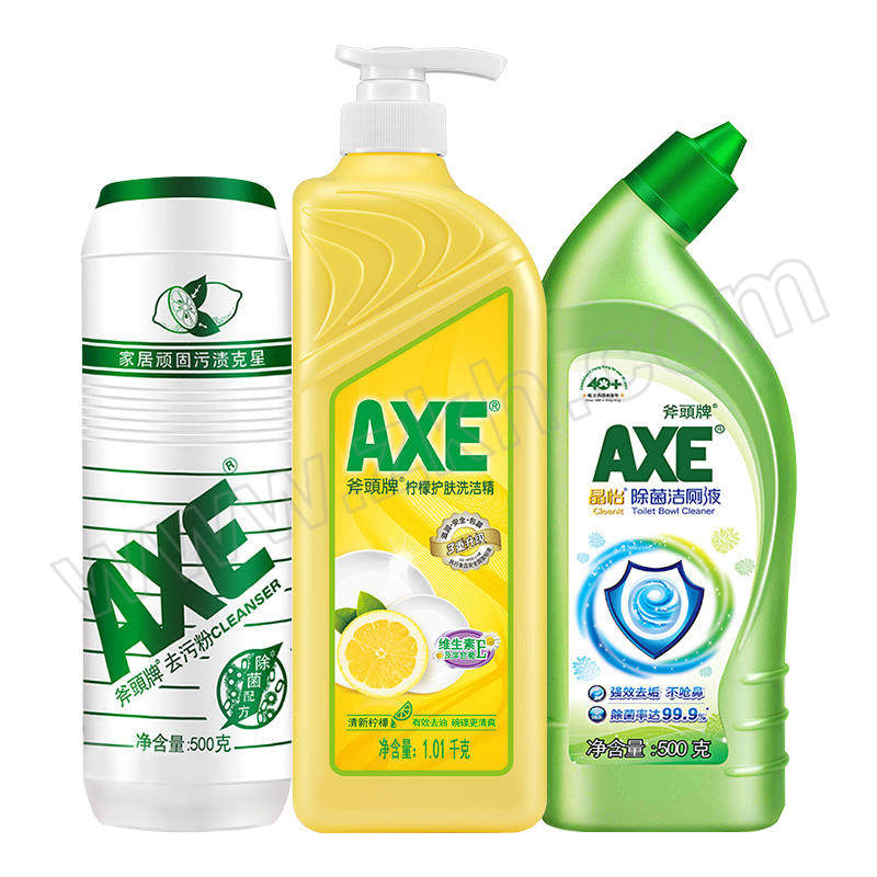 AXE/斧头牌 家居厨卫清洁套装 AXE-02 洗洁精1.01kg+洁厕液500g+去污粉500g 1套