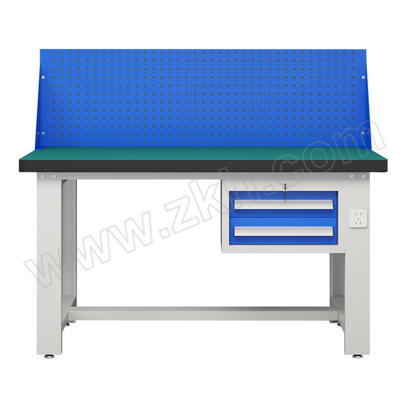 WTJG/蔚图京冠 重型工作台复合台面吊二抽款带挂板 WA506 尺寸1200×600×1250mm 台面承载1000kg 灰色 1台