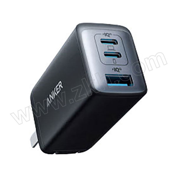 ANKER/安克 三口苹果快充充电器 A2667 65W 2C1A 黑色 适用iPhone13/12/11/华为/小米手机笔记本平板 充电头 氮化镓升级GaN2 1个