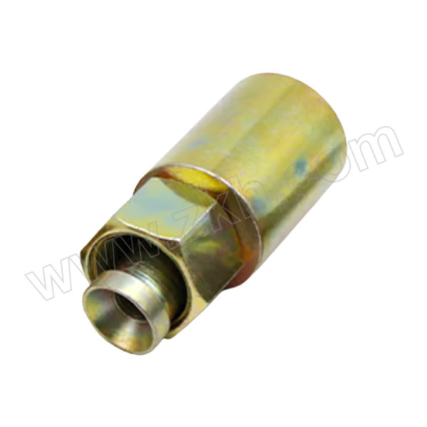 XIANHE/先河 扣压式接头 Φ16Ⅱ 5/8"C 直 喇叭口C型直头 公制螺纹 碳钢彩锌 匹配胶管内径16mm 两层钢编缠绕 1个