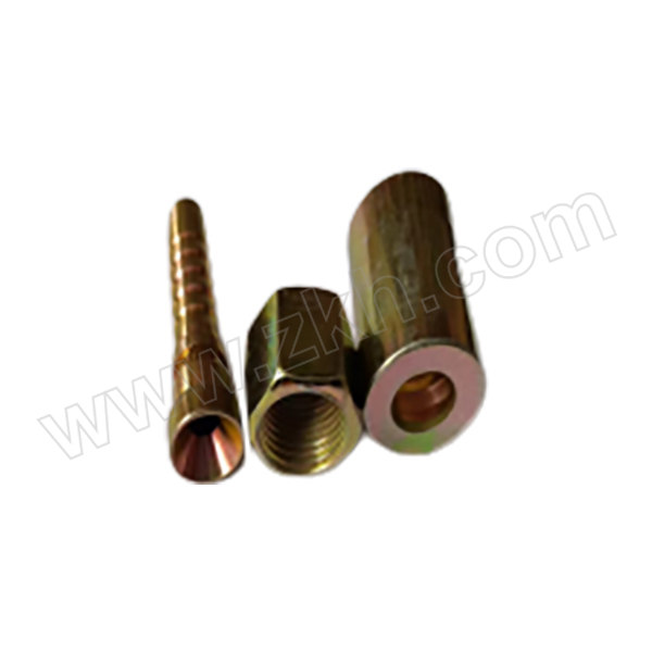 XIANHE/先河 扣压式接头 Φ16Ⅱ 5/8"C 直 喇叭口C型直头 公制螺纹 碳钢彩锌 匹配胶管内径16mm 两层钢编缠绕 1个