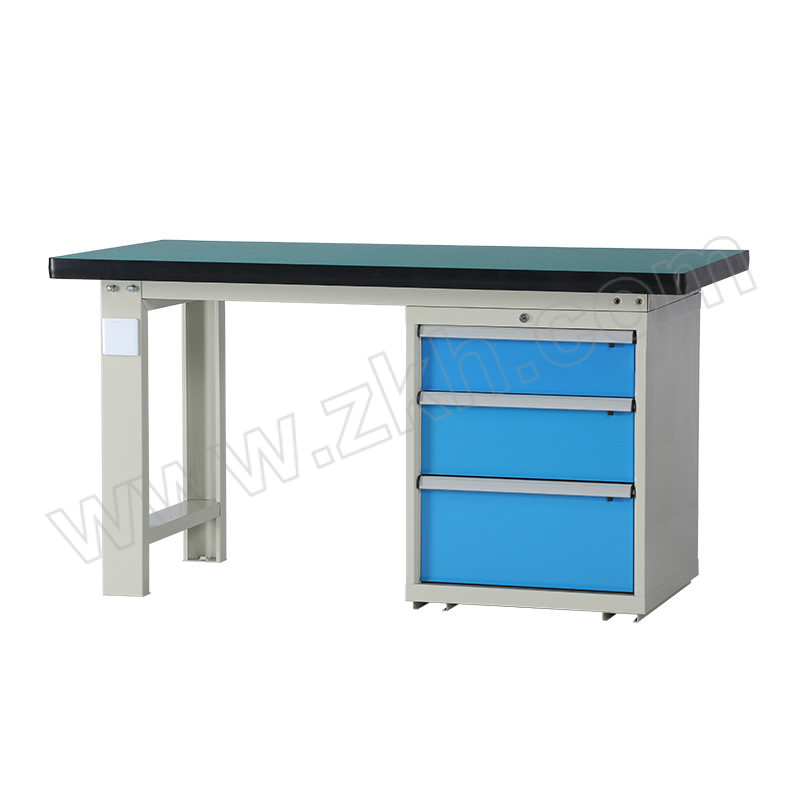MKG/麦卡贡 边三抽重型工作台 K176B 尺寸1500×750×800mm 台面承载1000kg 灰白色 1台