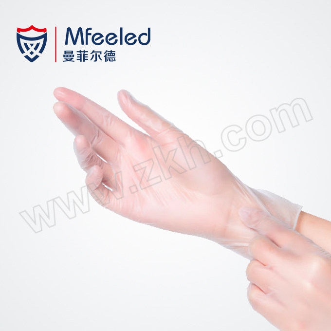 MFEELED/曼菲尔德 医用PVC检查手套 MS6-2 M 透明 100只 1盒