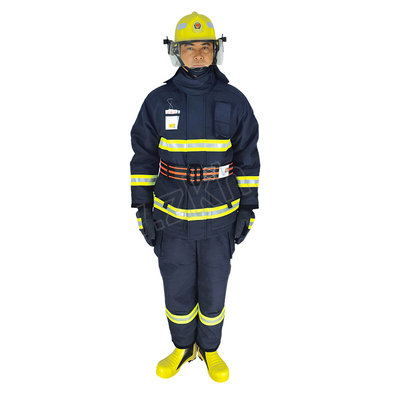 DONGAN/东安 14款灭火战斗服6件套(含3C认证) ZFMH-DA T2 XL 藏青色 含衣服×1+裤子×1+头盔×1+手套×1+腰带×1+43码靴子×1 1套