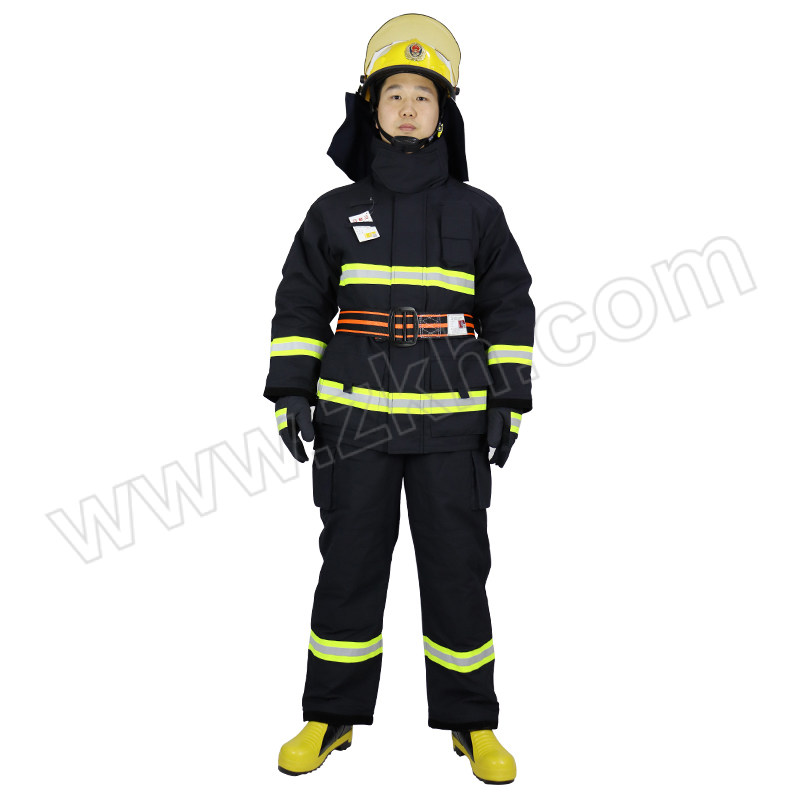 DONGAN/东安 14款灭火战斗服6件套(含3C认证) ZFMH-DA T2 XL 藏青色 含衣服×1+裤子×1+头盔×1+手套×1+腰带×1+43码靴子×1 1套