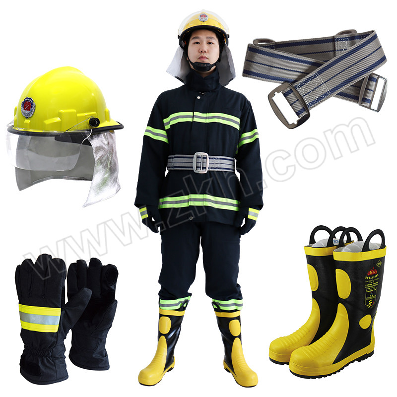 DONGAN/东安 02款消防训练服套装（不含3C） DAFZ19 内胆可拆卸 L 藏青色 含衣服×1+裤子×1+头盔×1+手套×1+腰带×1+42码靴子×1 1套