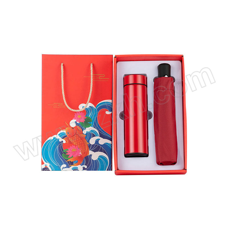 SUSHI/苏识 商务套装礼盒 SS-SWLH01 304不锈钢保温杯红色+雨伞红色 1套