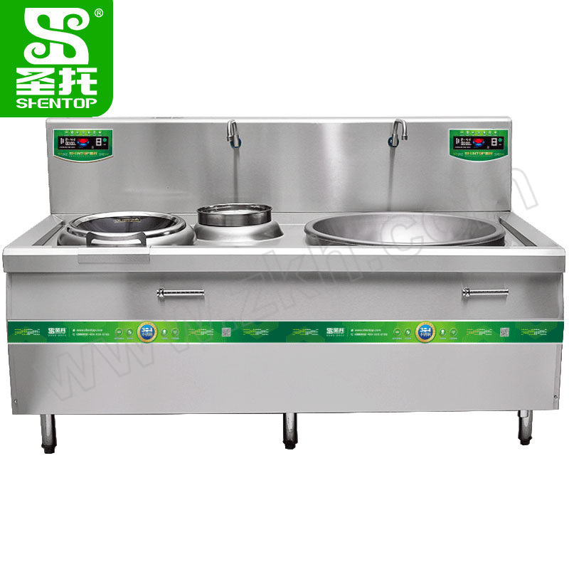 SHENTOP/圣托 15kW+30kW小炒加大炒组合灶 DCE28 尺寸2.2×1.3×1.2m 1台