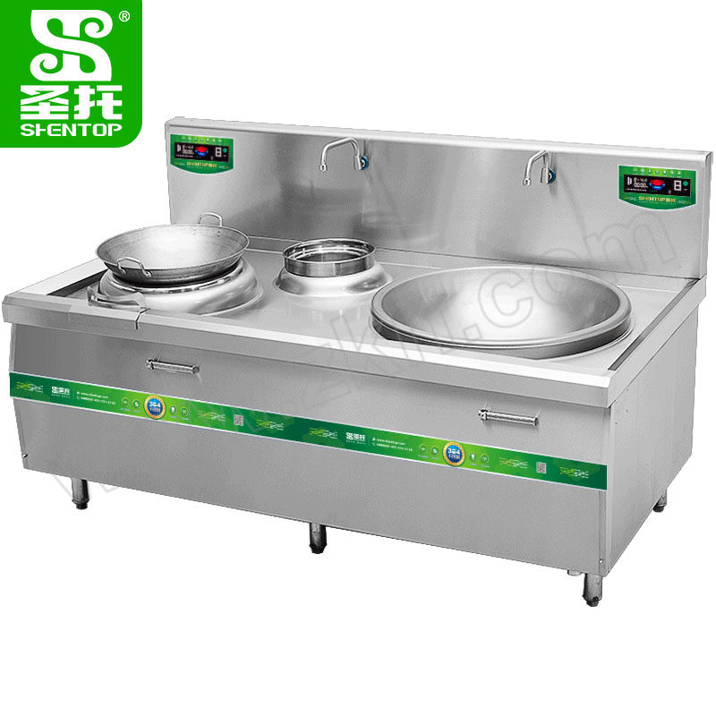 SHENTOP/圣托 15kW+30kW小炒加大炒组合灶 DCE28 尺寸2.2×1.3×1.2m 1台