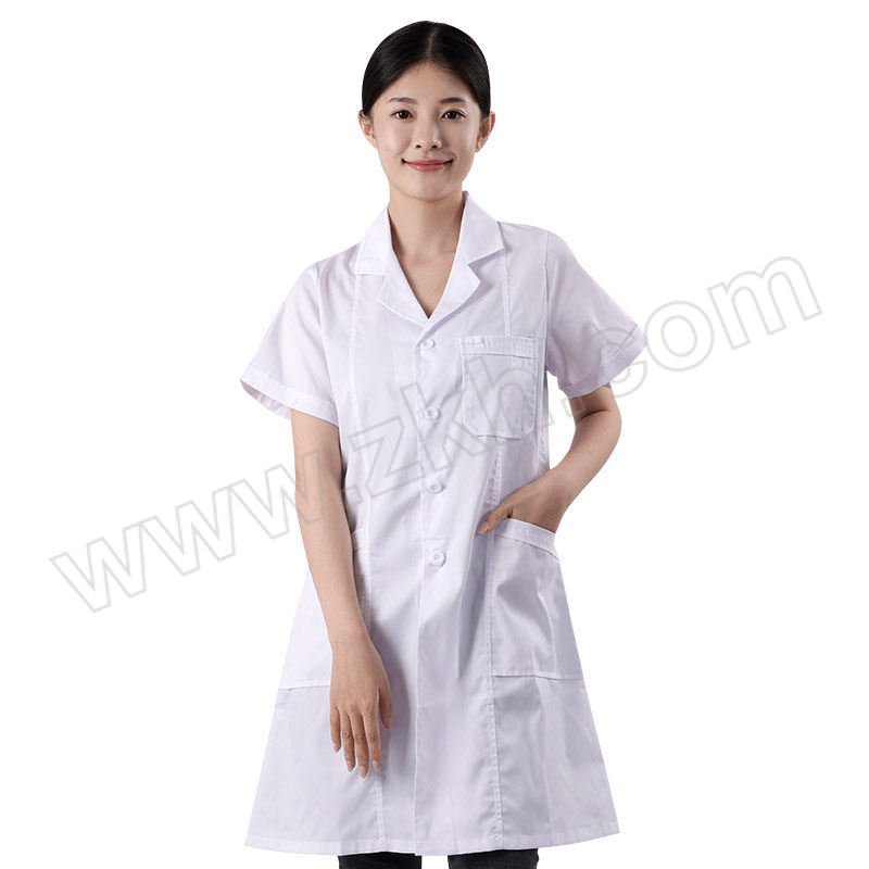 HYJJ/翰洋洁净 女款短袖收腰修身白大褂 H-1136 S 1件