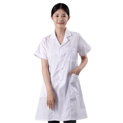 HYJJ/翰洋洁净 女款短袖收腰修身白大褂 H-1136 1件