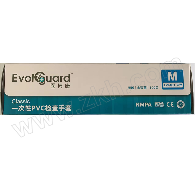 EVOLGUARD/医博康 一次性PVC检查手套 M 乳白色 100只 1盒