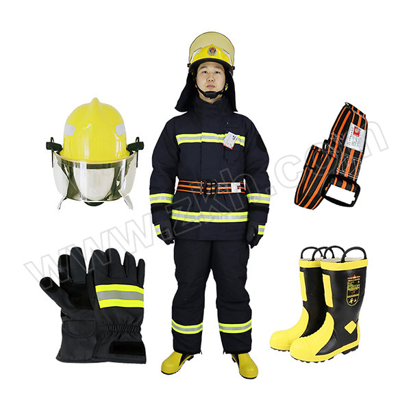 DONGAN/东安 17款消防灭火防护服套装(含3C认证) ZFMH-DA B(41码鞋) L 藏青色 含头盔×1+消防服套装×1+腰带×1+41码靴子×1+手套×1 1套
