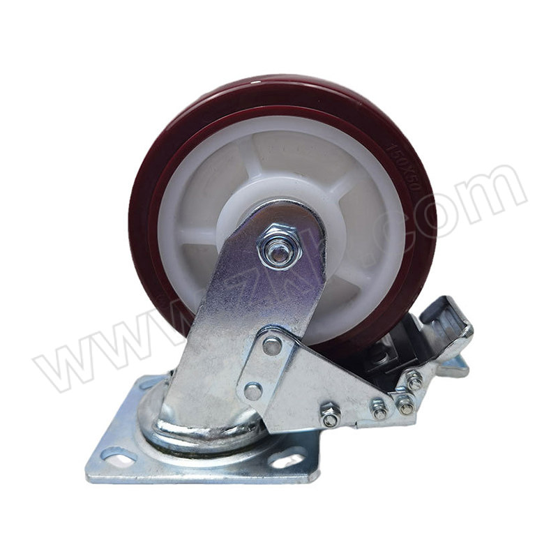 HUANDAO/环岛脚轮 6"重型双轴(枣红)超级聚氨酯脚轮 05UPB150SA 载荷410kg 轮径150mm 安装高度193mm 1个